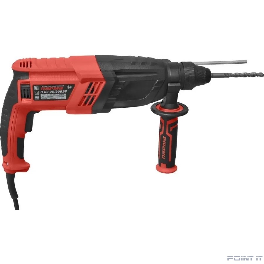 Перфоратор ПАРМА П-02-26/900ЭР [02.027.00006] { 900Вт,3-х реж,3,0Дж,SDS-plus, рег.об.,рев, пл.пуск, рук.Эрго+)(5ш/к) }