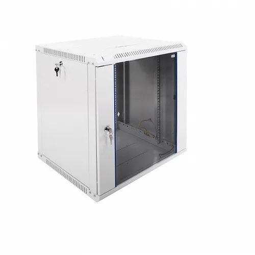 Шкаф телекоммуникационный настенный разборный ЭКОНОМ 12U (600х650) дверь стекло, цвет черный