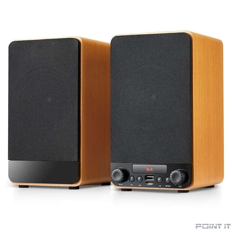 Dialog Jazz AJ-13 BROWN - акустические колонки 2.0, 2*15W RMS, Bluetooth, FM, USB+microSD reader