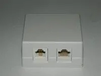 Розетка компьютерная внешняя 2хRJ45, неэкран, cat.5е, 110/Krone тип (Dual IDC), белая