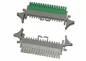 Плинт размыкаемый, PBT, 8 пар, медные контакты, универсальный, тип POUYET, нумерация (1-8), серый РАСПРОДАЖА