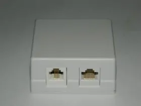Розетка внешняя комбинированная телефон+компьютер RJ-45+RJ-11 (6p4c), Netko