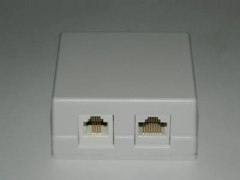 Розетка внешняя комбинированная телефон+компьютер RJ-45+RJ-11 (6p4c), Netko