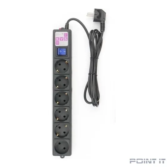 Power Cube Фильтр-удлинитель 1,9м 6 р 16А SPG6-B1,9M (21887), черный