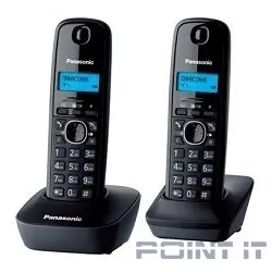 Panasonic KX-TG1612RUH (серый)  {Доп трубка в комплекте,АОН, Caller ID,12 мелодий звонка,поиск трубки}