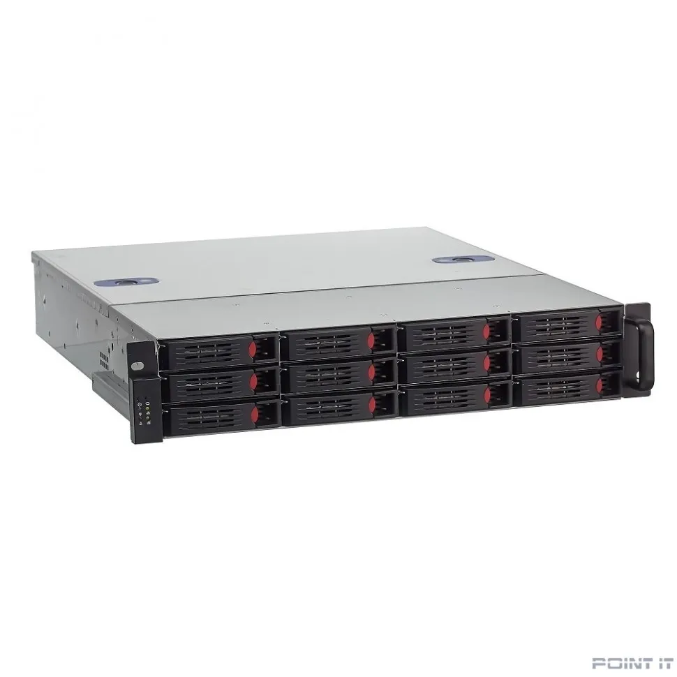 Exegate EX281297RUS Серверный корпус ExeGate Pro 2U550-HS12 <RM 19", высота 2U, глубина 550, БП 1U-700ADS,12xHotSwap, USB>