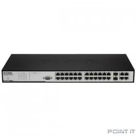 D-Link DES-3028_RFB/A1 Восстановленный в производственных условиях управляемый L2 коммутатор с 24 портами 10/100Base-TX, 2 портами 1000BASE-T и 2 комбо-портами 1000BASE-T/SFP