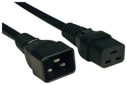 Кабель питания (гнездо IEC С20 - штекер IEC С19) 3*2,5мм2, 2м, черный, Netko