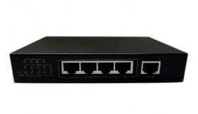 PoE, коммутатор, настольный, 5 портовый, 4 PoE 802.3at 100Mbit порта, 1 100Mbit, черный