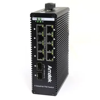AN-SXGM10P8A - промышленный 10-портовый управляемый гигабитный L2 коммутатор с PoE до 240Вт
