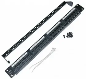 Кабельный органайзер 19&quot;, 1U, металлический, для патч панелей 52078, 55542, черный