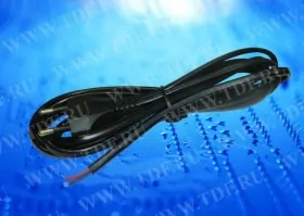 Кабель питания с вилкой (без разъема) 2*0,5мм2, 220V/2,5A, 3м, черный, Cabletech РАСПРОДАЖА