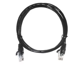 Патч-корд UTP4 cat 5e, 1,0м, ВС, LSZH, черный, литой коннектор NETKO Optima
