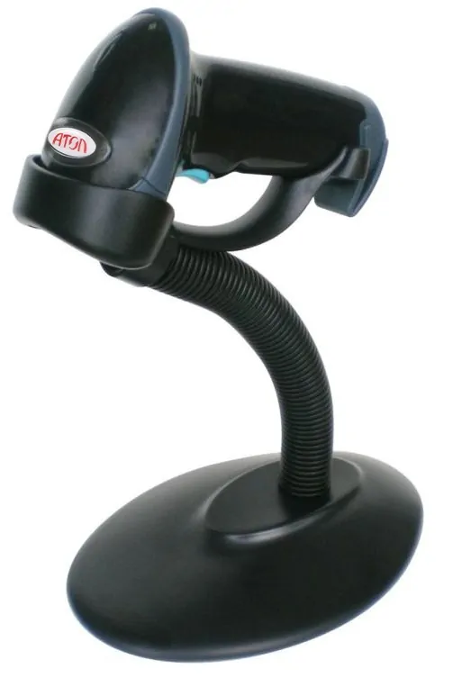 Сканер штрих-кода АТОЛ SB 1101 USB (чёрный) с подставкой