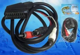 Шнур аудио-видео штекер SCART- штекер 2RCA+ штекер SVHS (1,5м) блистер, Netko