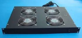 Полка вентиляторная 19&quot;, 1U/4 вентилятора, с кабелем, чёрная