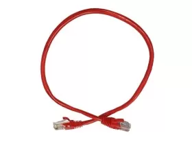 Патч-корд UTP4 cat 5e, 0,5м, ВС, LSZH, красный, литой коннектор NETKO Optima