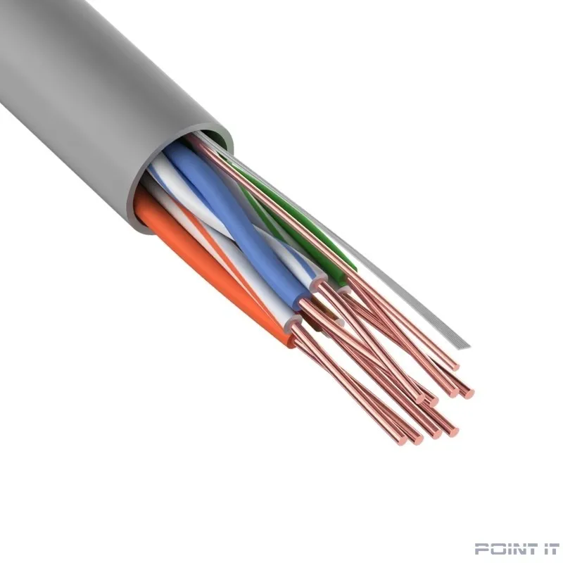 REXANT (01-0069) Кабель U/UTP, категория 5e, ZH нг(А)-HF, 4PR, 24AWG, внутренний, серый, 305 м