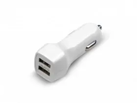 Автомобильное зарядное устройство USB, 2 порта, 5В, вых. сила тока 2А, белый