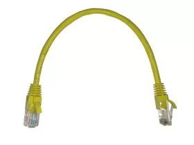 Патч-корд UTP4 cat 5e, 0,25м, ВС, LSZH, желтый, литой коннектор NETKO Optima