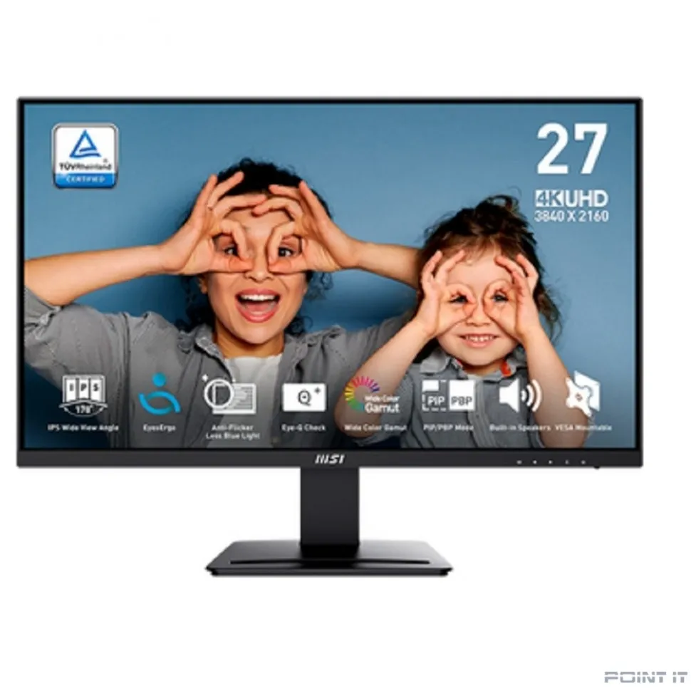 Монитор MSI 27'' PRO MP273U Black, 16:9, IPS, 3840x2160, 4ms, 400cd, 60Hz, 2xHDMI, DP, SPK