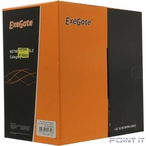Exegate EX281821RUS Кабель Exegate UTP-2-C5e-CU-S24-IN-PVC-GY-305 UTP 2 пары кат.5e медь, 24AWG, бухта 305м, серый, PVC