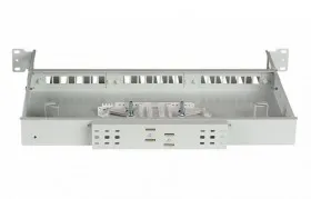 Корпус кросса оптического 19&quot; 24 SC порта Simplex, 1U, выдвиж., сплайс кас., метал.,