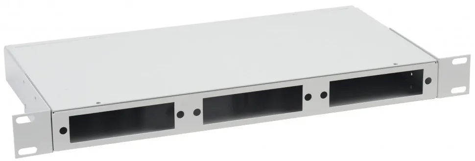 Корпус кросса оптического в стойку 19" 24 SC порта Simplex, 1U, сплайс-кассета, металлический