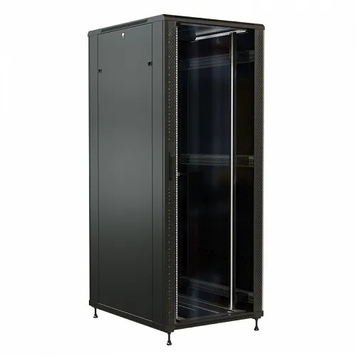 Шкаф напольный 19-дюймовый, 32U, 1610х800х1000 мм (ВхШхГ), передняя стеклянная дверь со стальными перфорированными боковинами, задняя дверь сплошная,