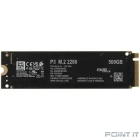 SSD M.2 Crucial 500Gb P3 &lt;CT500P3SSD8&gt; (PCI-E 3.0 x4, up to 3500/1900MBs, 3D NAND, NVMe, 110TBW, 22х80mm)