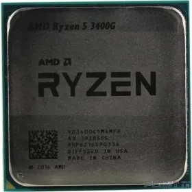 CPU AMD Ryzen 5 3400G OEM (YD3400C5M4MFH) {3.7GHz up to 4.2GHz/4x512Kb+4Mb, 4C/8T, Picasso, 12nm, 65W, Radeon Vega 11 1400MHz, unlocked, AM4}