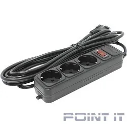 Exegate EX221182RUS Сетевой фильтр Exegate SP-3-5B (3 розетки, 5м, евровилка, черный)