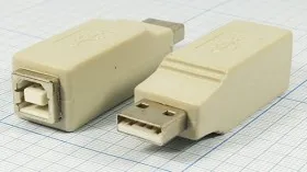 Переходник штекер USB A- гнездо USB B, Netko, белый