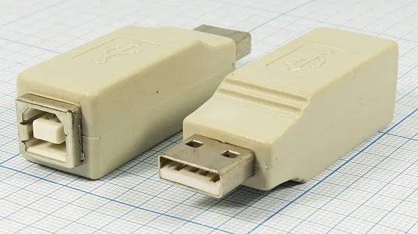 Переходник штекер USB A- гнездо USB B, Netko, белый