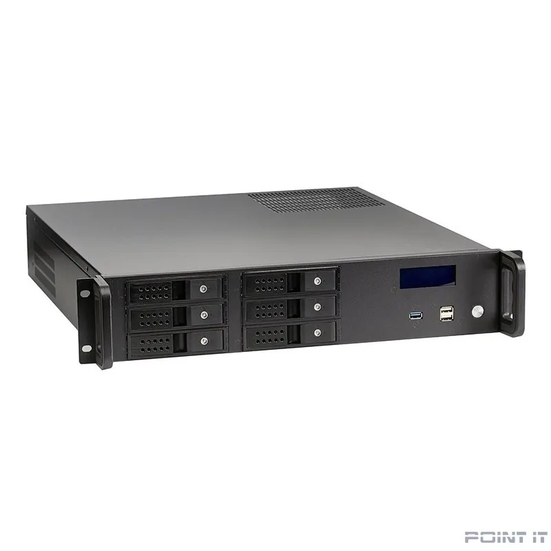 Exegate EX279755RUS Серверный корпус Exegate Pro 2U480-HS06 <RM 19", высота 2U, глубина 480, БП 700ADS, 6xHotSwap, USB>