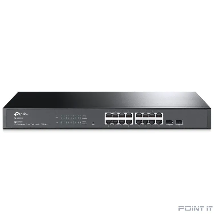 TP-Link SG2218 Коммутатор JetStream линейки Smart с 16 гигабитными портами RJ45 и 2 портами SFP