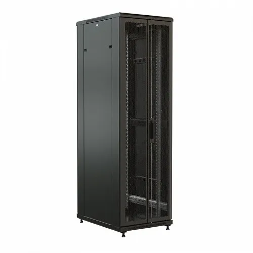 Шкаф напольный 19-дюймовый, 22U, 1166х600х600 мм (ВхШхГ), передняя и задняя распашные перфорированные двери (75%), цвет черный (RAL 9004) (разобранный