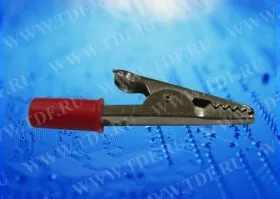 Зажим &quot;крокодил&quot; малый, 5A, красный, L=50±5мм, Netko