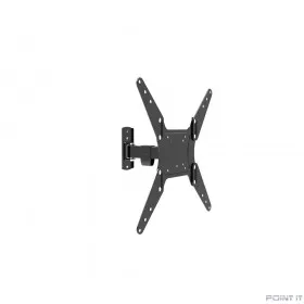 Wize [WP55] для дисплеев 17-55&quot;, VESA 75x75, 100x100, 200x200, 300х300, 400х400 мм., макс. нагрузка 25 кг, расстояние от стены 55-225 мм., наклон -5°/+15°, поворот -60°/+60°, черн.