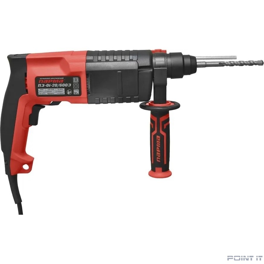 Перфоратор ПАРМА ПЭ-01-20/600Э [02.027.00010] { 600Вт, 2-х реж,1,7Дж, SDS-plus, рев-с, рук.Эрго+)(5ш/кор) }