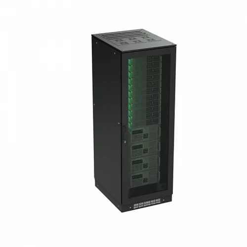 Напольный шкаф 38U 600х800 двери перфорированная/перфорированная, укомплектован вводом и заглушками RAL 9005