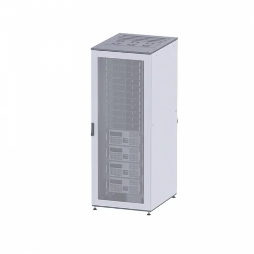 Напольный шкаф 47U 800х800 двери перфорированная/перфорированная, укомплектован вводом и заглушками RAL7011/7035