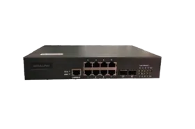 Управляемый коммутатор L2 GIGALINK 8 Base-T 10/100Mb/s портов, 2 SFP 1000Mb/s, 1 Console, 220V