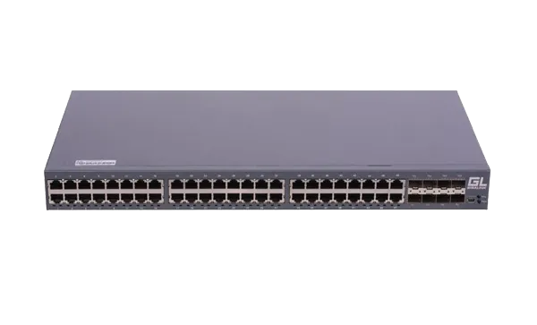 Управляемый коммутатор L2 GIGALINK 48 портов 10/100/1000 BaseT, 8 SFP+ 10G, 1 Mini usb Console port. 1U 19", 220V