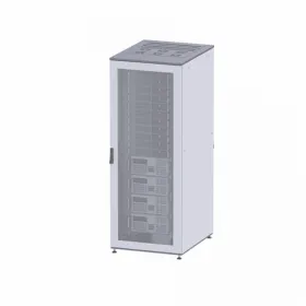  					Напольный шкаф 42U 600х600 двери перфорированная/перфорированная,укомплектован вводом и заглушками RAL7011/7035				 