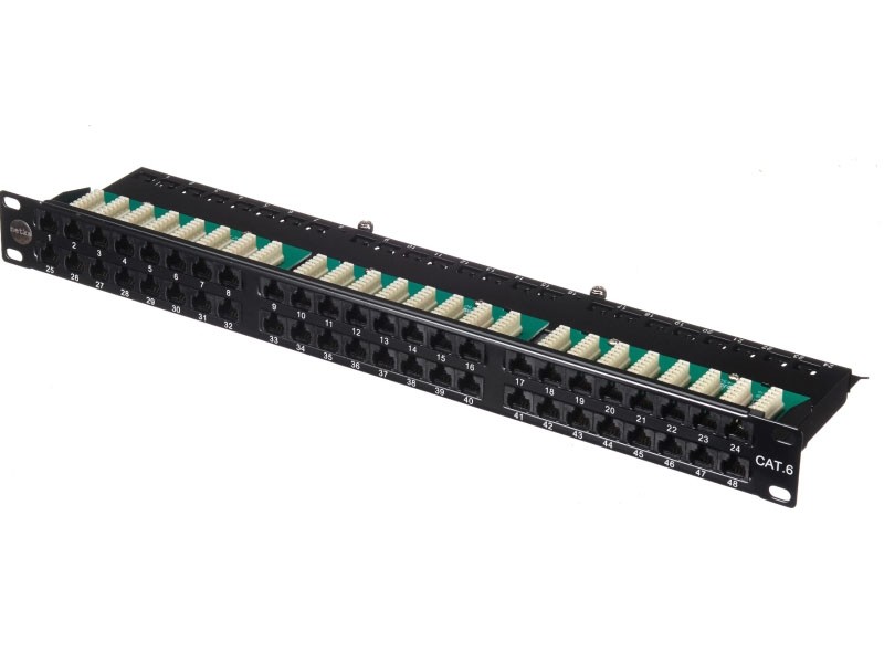 Патч-панель UTP, 19, 48 портов RJ45, cat.6, 1U, Dual Type IDC, NETKO Expert CKC
