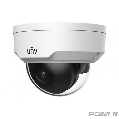 Uniview IPC322LB-DSF28K-G-RU Видеокамера IP купольная антивандальная, 1/2.7" 2 Мп КМОП @ 30 к/с, ИК-подсветка до 30м., 0.01 Лк @F2.0, объектив 2.8 мм, WDR, 2D/3D DNR, Ultra 265, H.265, H.264, MJPEG, 2