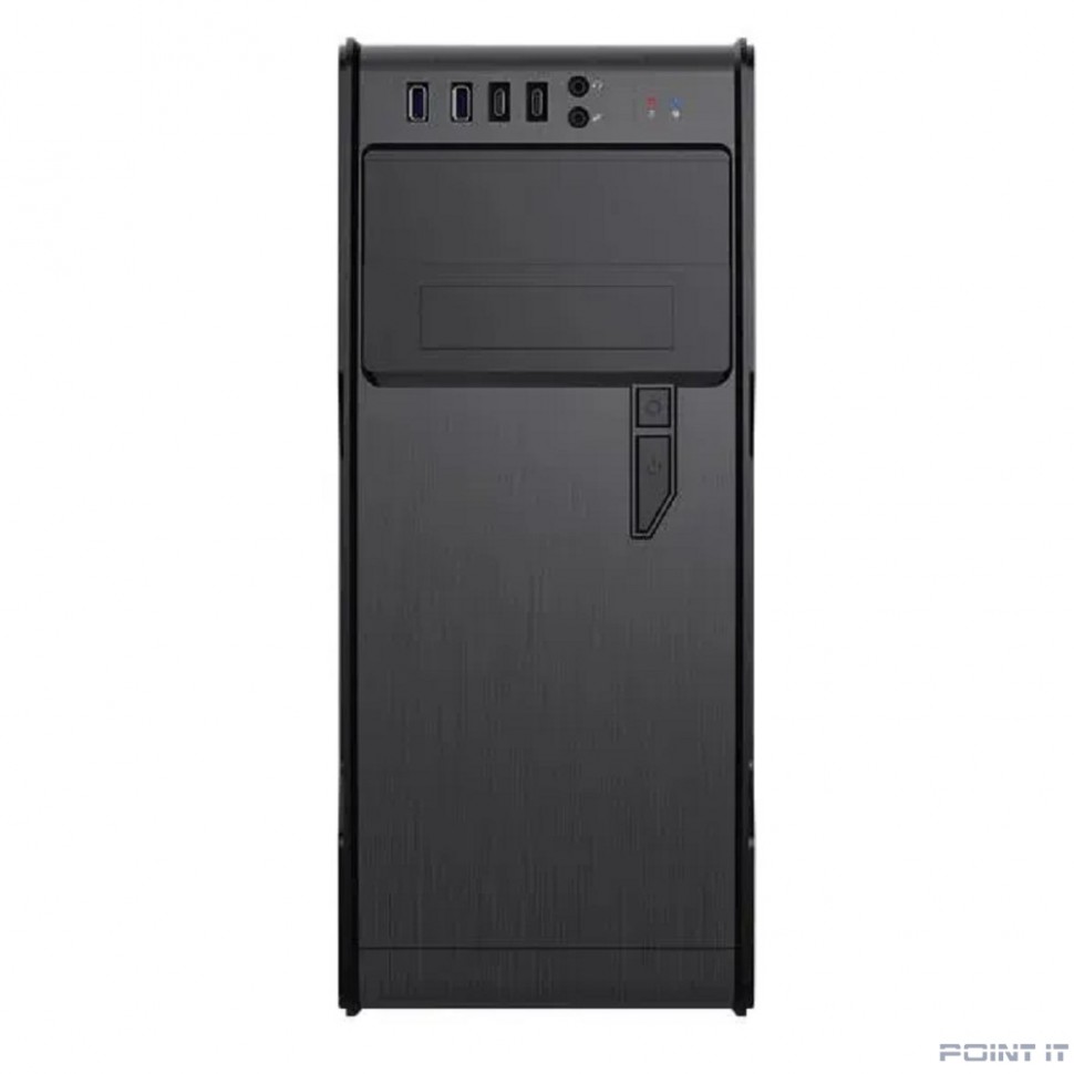 PowerCool Компьютерный корпус без ТМ, S1008BK-2U3C-NP NP (MidiTower, БЕЗ БП, Black, 2*USB3.0+2*USB Type-C +HD Audio)