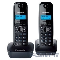 Panasonic KX-TG1612RUH (серый) {Доп трубка в комплекте,АОН, Caller ID,12 мелодий звонка,поиск трубки}