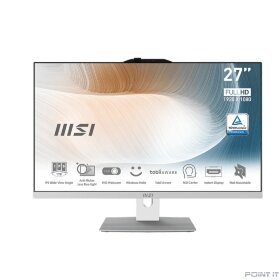MSI Modern AM272P 12M-1041XRU [9S6-AF8212-1041] White 27&quot; {FHD  i5-1235U/16Gb/SSD1Tb/KB/M/NoOS}